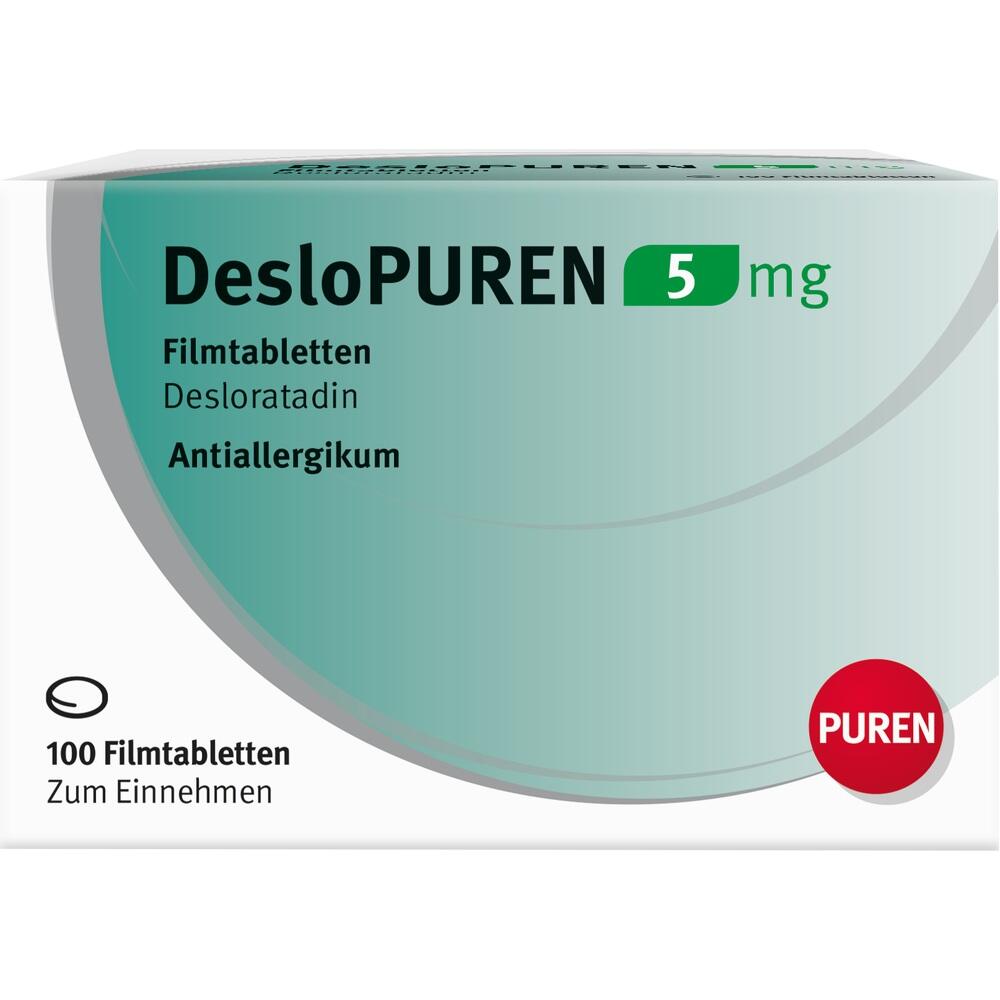 Packung einer Antiallergikum-Tablette mit 100 Stück.