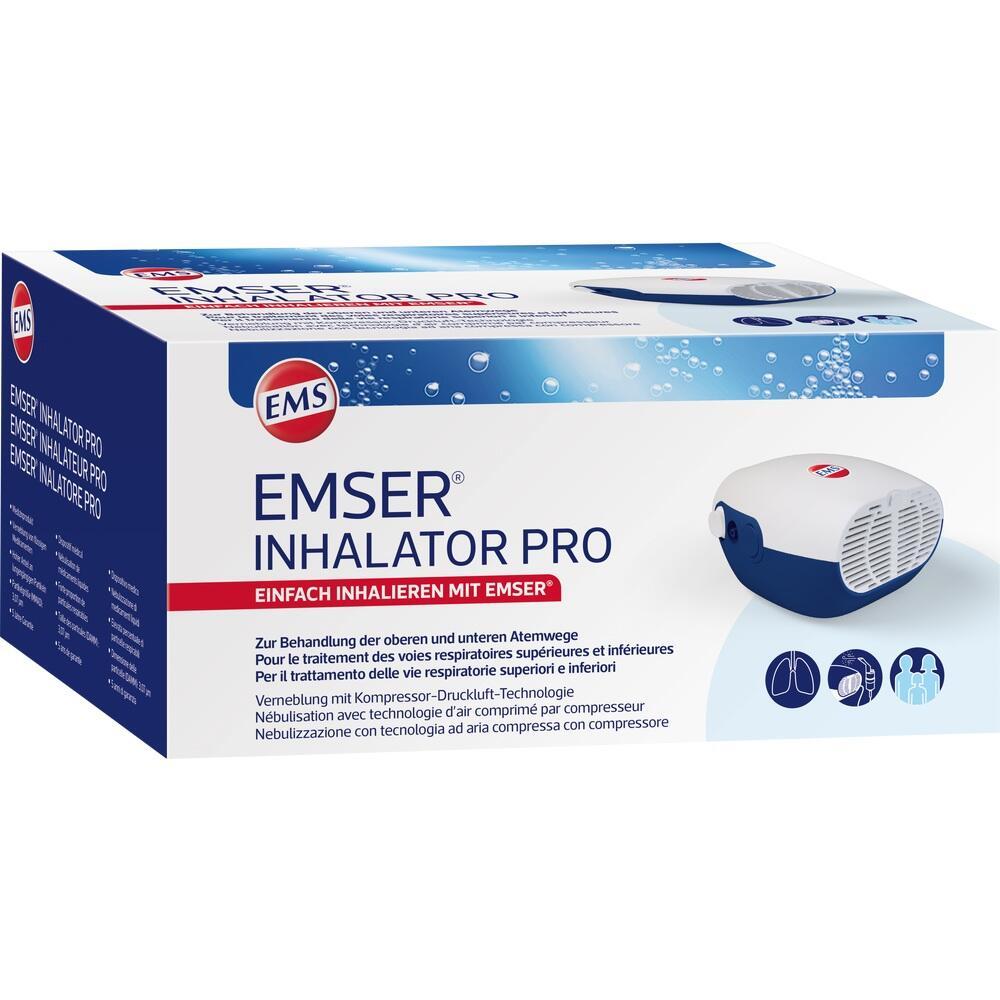 Die Verpackung zeigt den Emser Inhalator Pro für Atemwegserkrankungen.