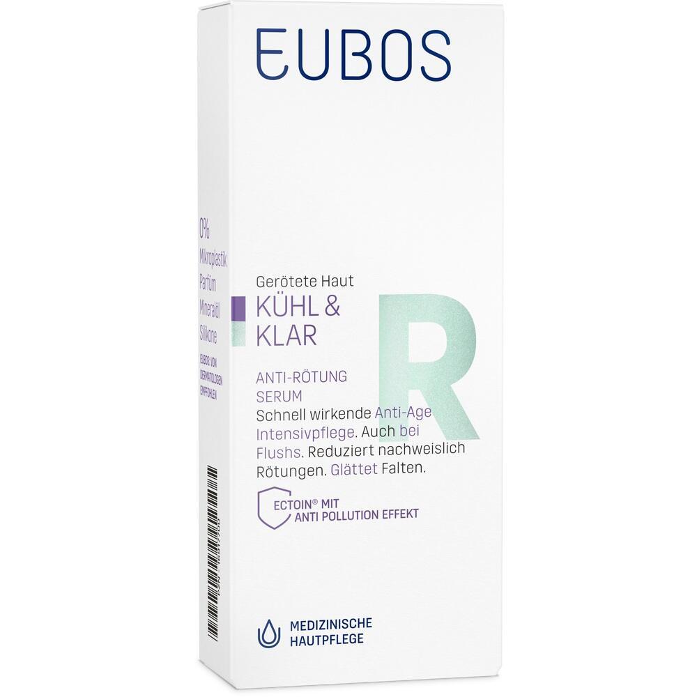 Ein wei&szlig;er Karton mit der Aufschrift "EUBOS Anti-R&ouml;tung Serum".
