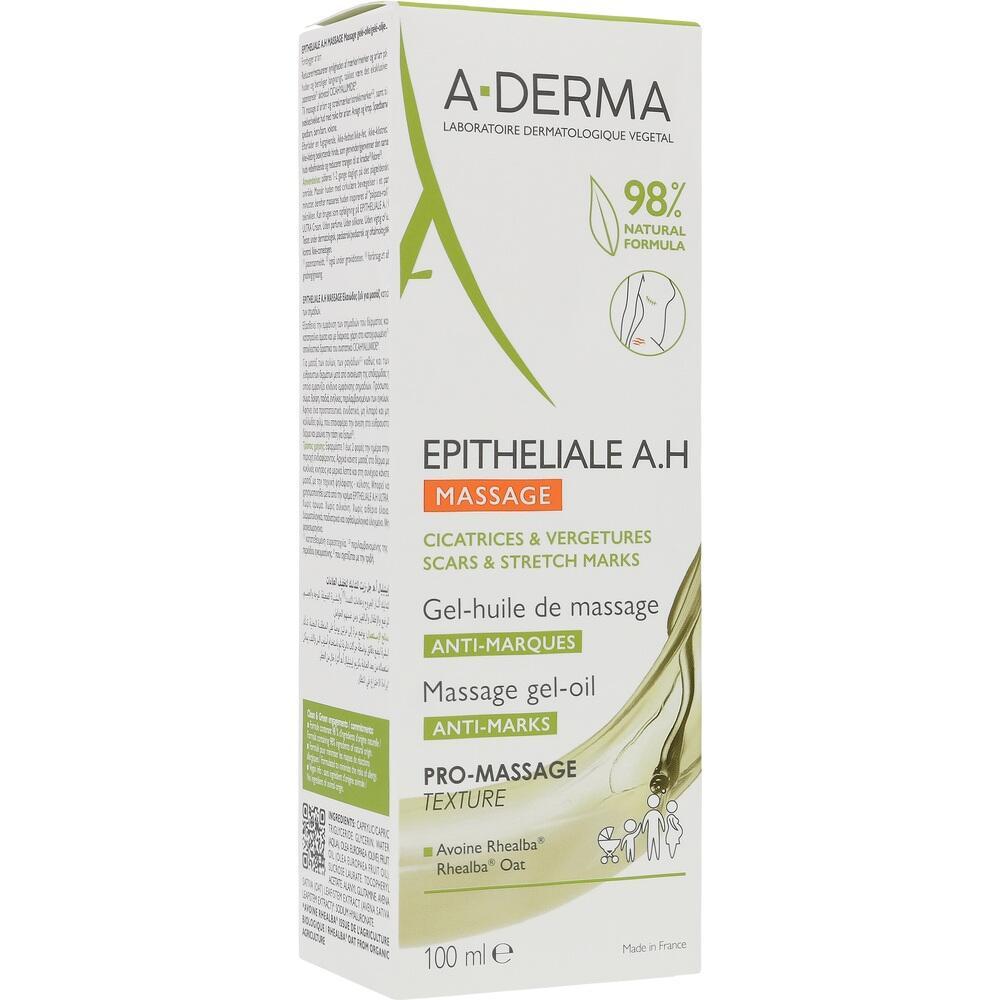 Wei&szlig;e Verpackung eines Massage-&Ouml;ls gegen Narben und Dehnungsstreifen, 100 ml.