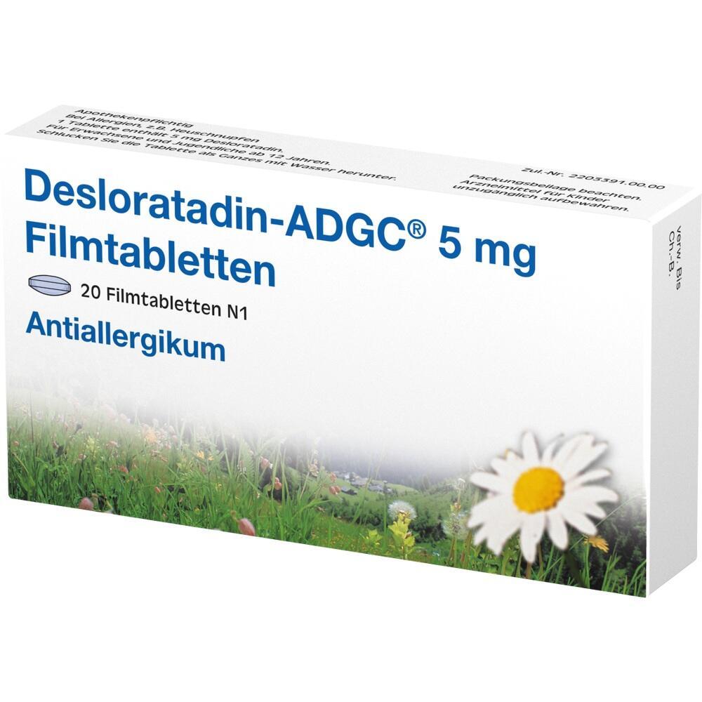Eine Medikamentenschachtel mit Blumenmotiv enthält Antiallergikum-Tabletten.