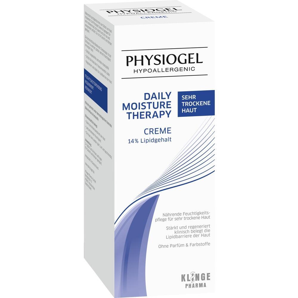 Weiße Schachtel einer Feuchtigkeitscreme für sehr trockene Haut von Physiogel.