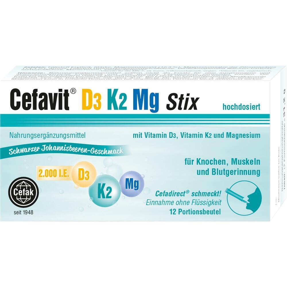Eine Verpackung von Nahrungserg&auml;nzungsmittel mit Vitamin D3, K2 und Magnesium.