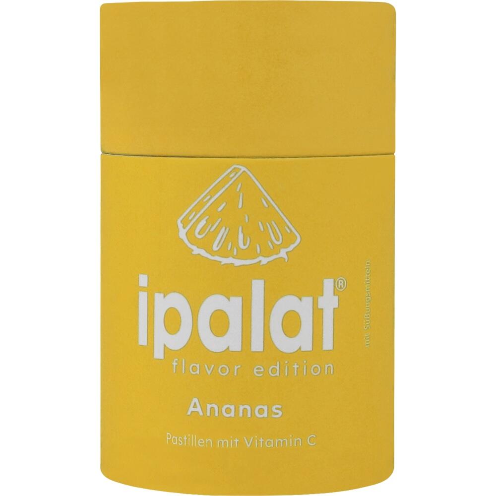 Gelbe Verpackung von Ananasgeschmack Pastillen mit Vitamin C.
