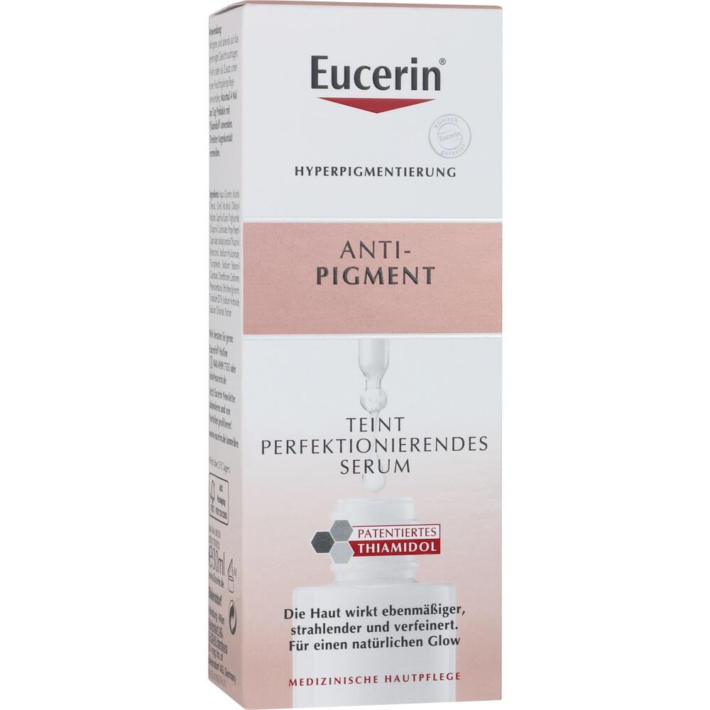 Eine Schachtel Eucerin Anti-Pigment Serum zur Hautpflege.