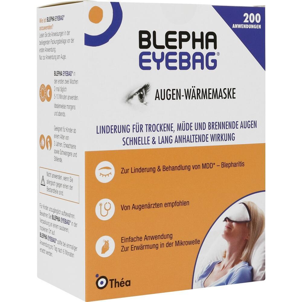 Verpackung einer Augen-Wärmemaske zur Linderung trockener und müder Augen.