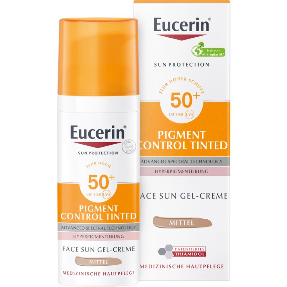 Sonnencreme von Eucerin mit Lichtschutzfaktor 50+ f&uuml;r pigmentierte Haut.