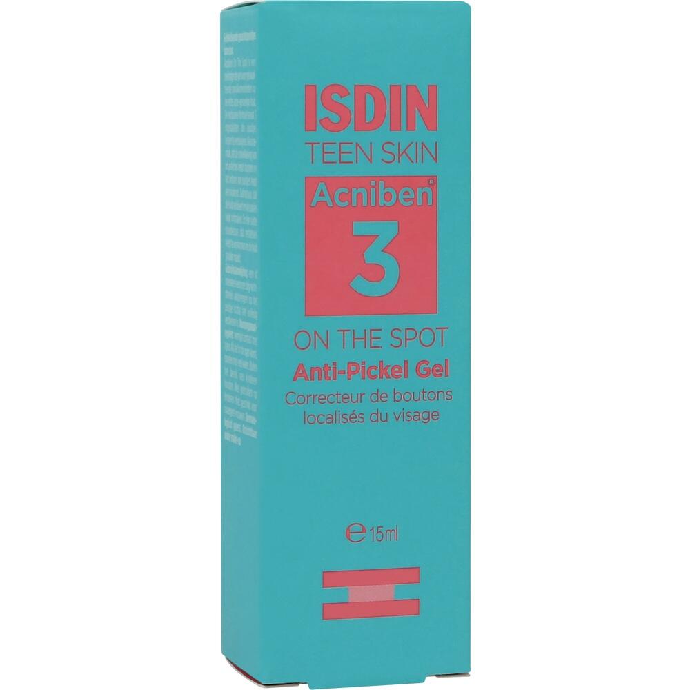 Türkise Verpackung eines Anti-Pickel Gels für Teenager.