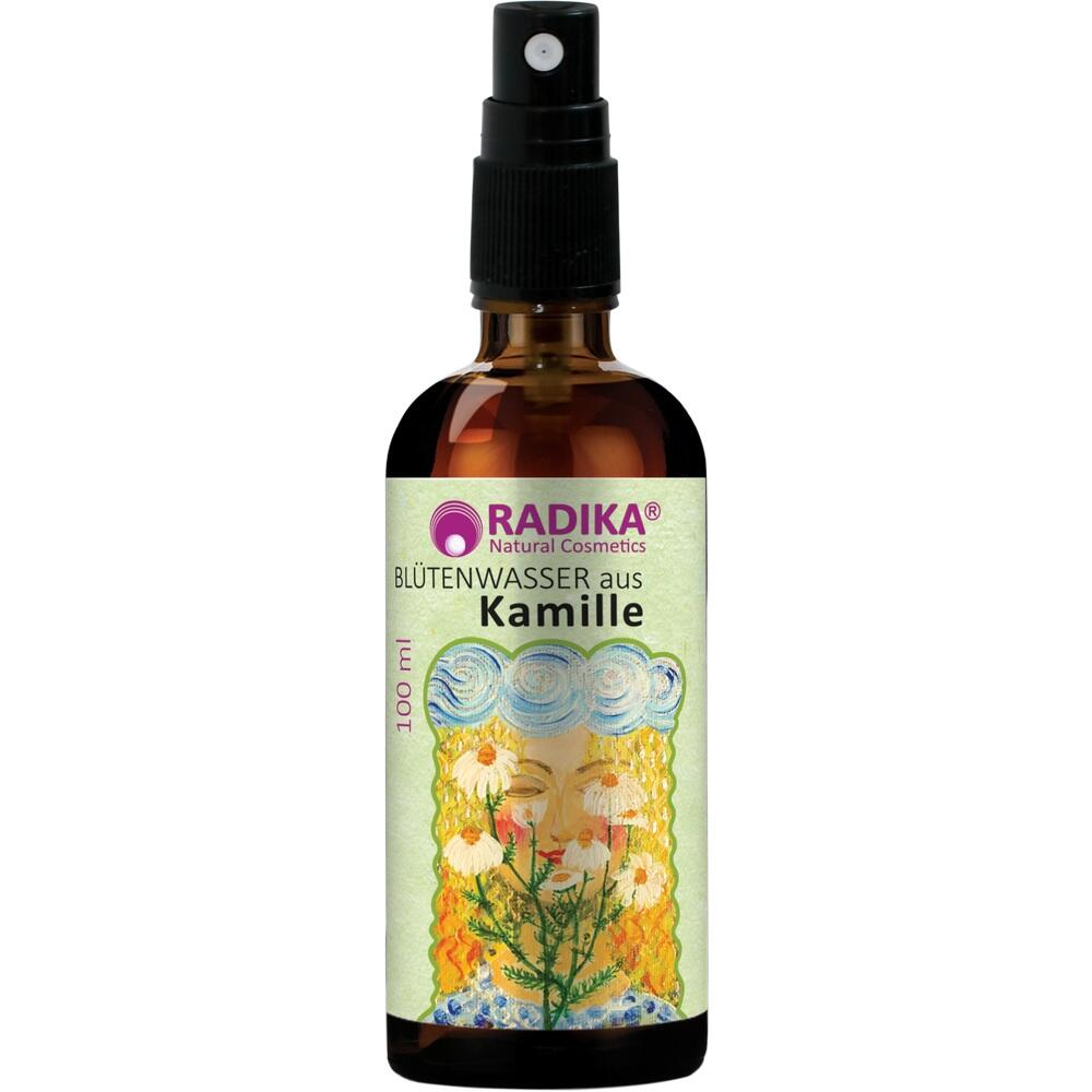 Braune Flasche mit Kamillenblütenwasser von Radika, 100 ml.