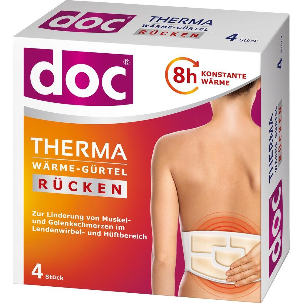 Eine Verpackung f&uuml;r einen W&auml;rmeg&uuml;rtel zur Linderung von R&uuml;ckenschmerzen.