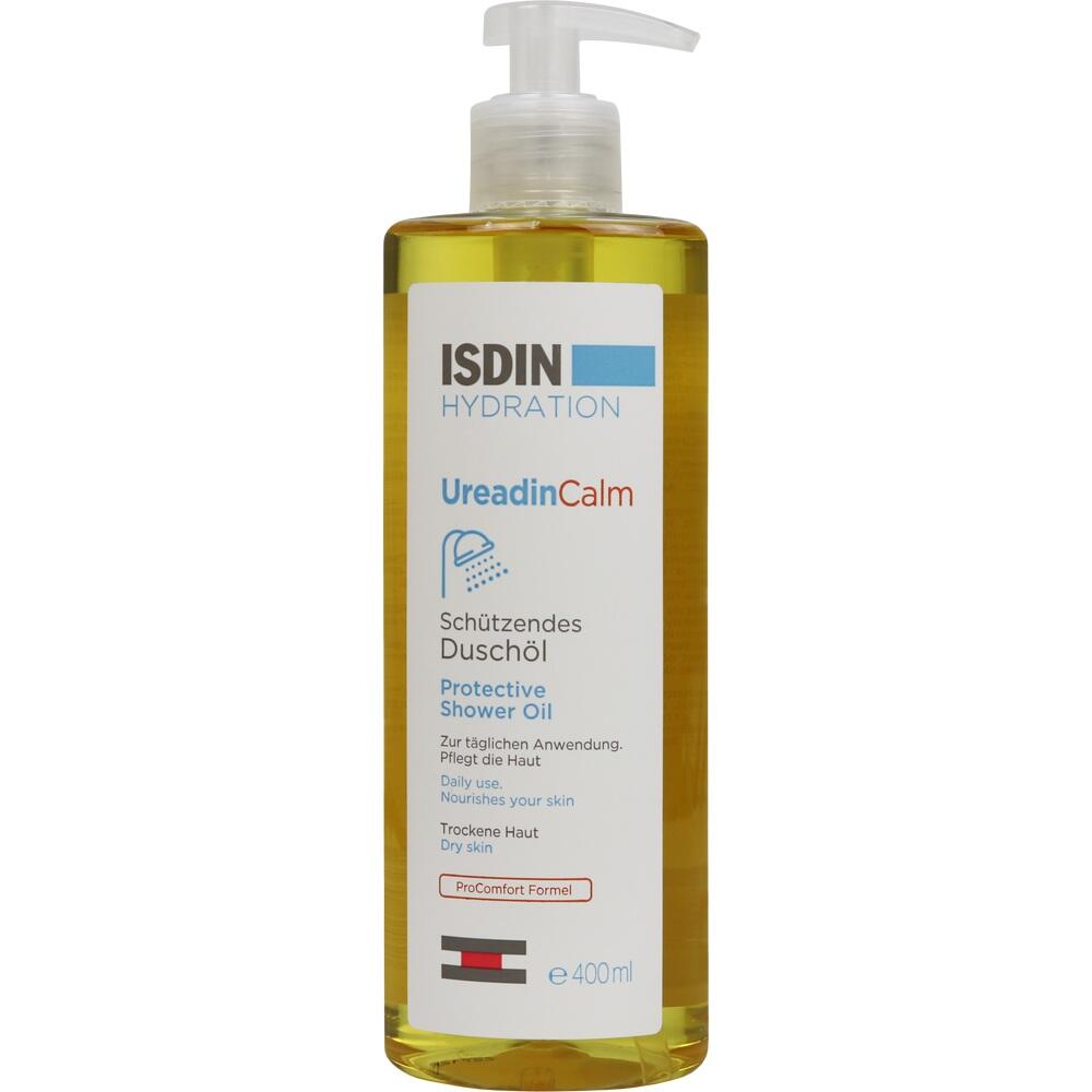 Flasche mit schützendem Duschöl für trockene Haut.