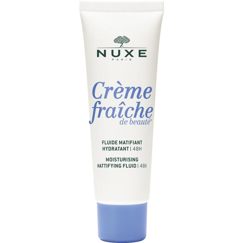 Eine Tube Gesichtspflegecreme mit blauem Deckel und Schriftzug.