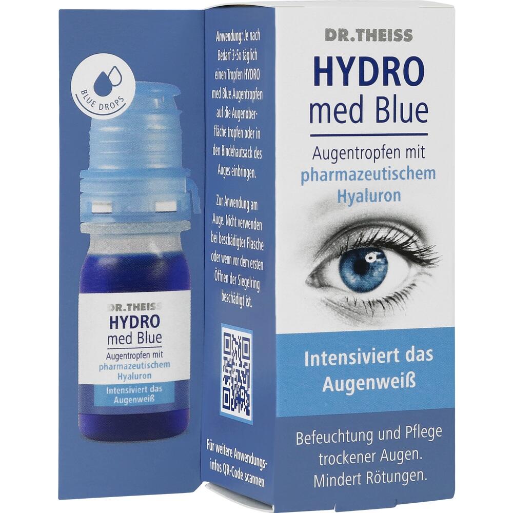 Eine Packung Augentropfen mit einem abgebildeten blauen Auge.