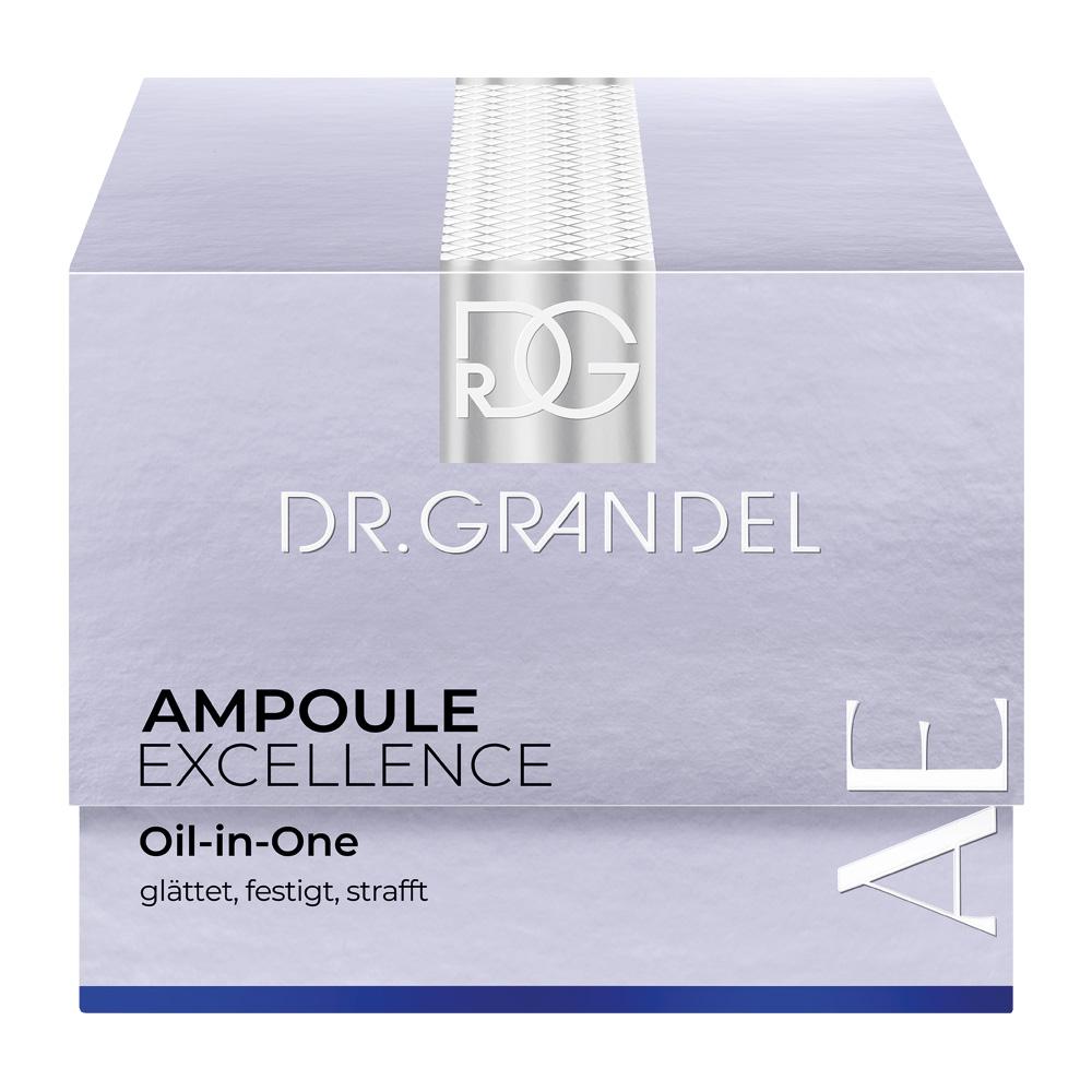 Ein violetter Karton mit der Aufschrift "Dr. Grandel Ampoule Excellence".