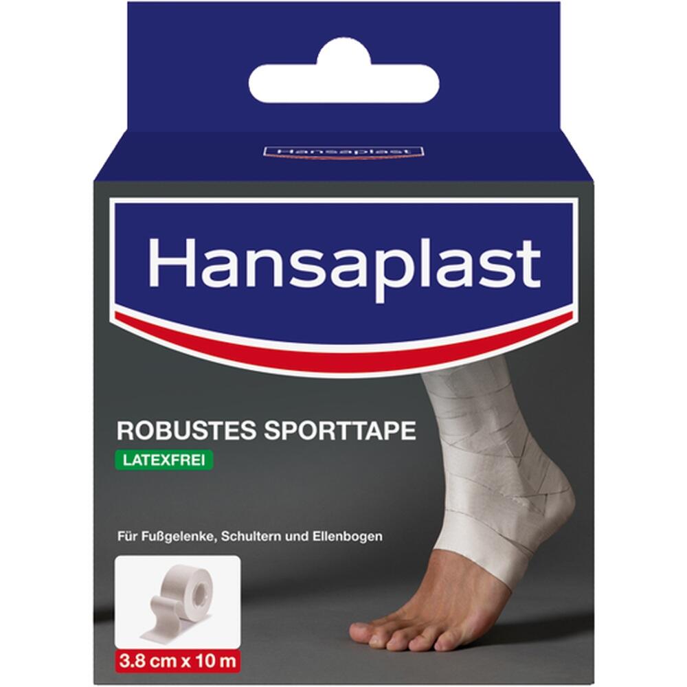 Eine Packung Hansaplast Sporttape f&uuml;r Fu&szlig;, Schulter und Ellbogen.