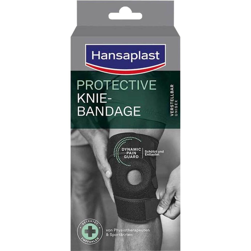 Verpackung einer Kniebandage zur Unterstützung und Schmerzlinderung.