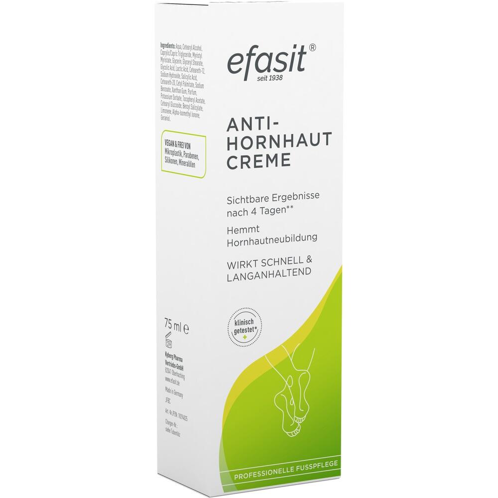 Verpackung einer Anti-Hornhaut-Creme von efasit mit 75 ml Inhalt.