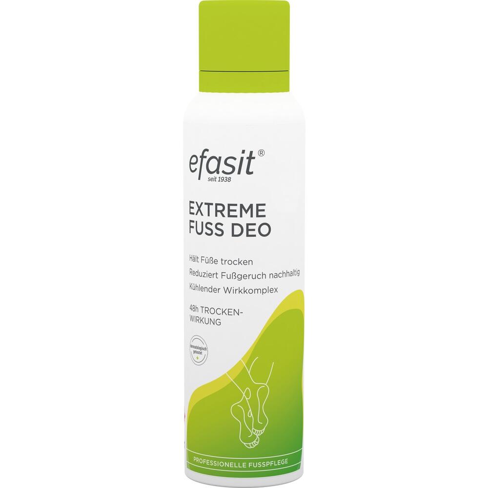 Eine Spraydose für Fußdeo mit grünem Deckel und weißem Etikett.