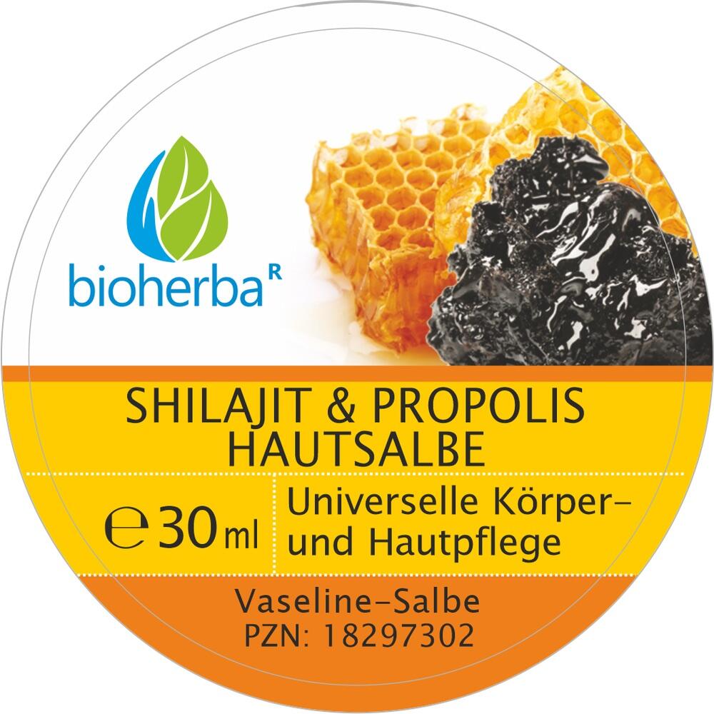 Runde Verpackung für Shilajit- und Propolis-Hautsalbe, 30 ml.