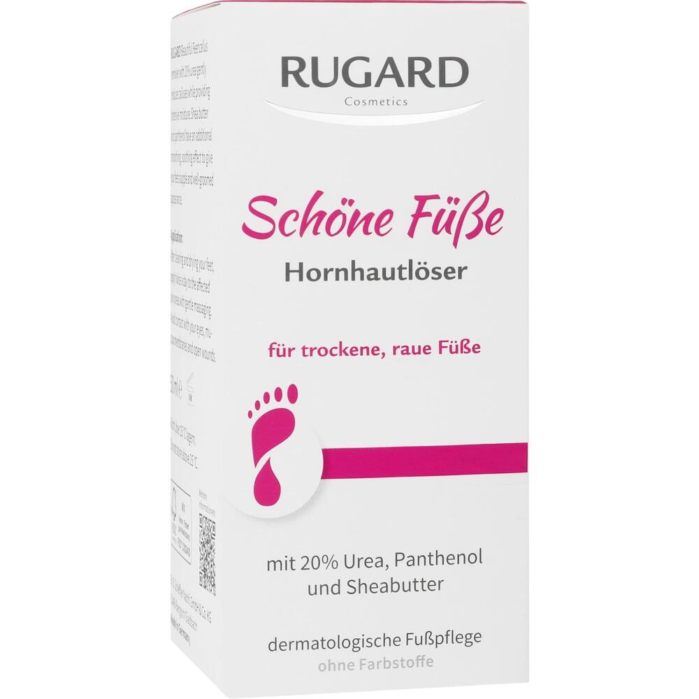 Eine Schachtel Hornhautlöser für trockene, raue Füße.