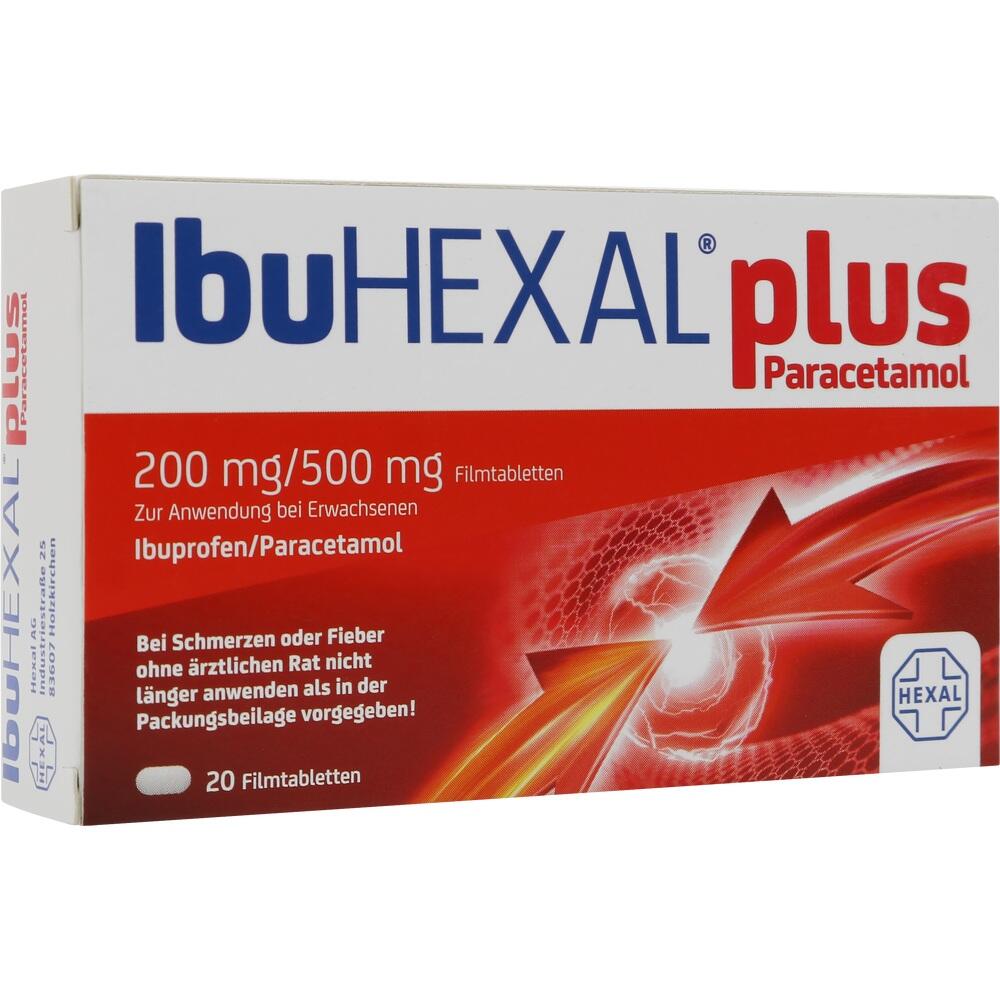 Verpackung von Schmerztabletten mit Ibuprofen und Paracetamol.