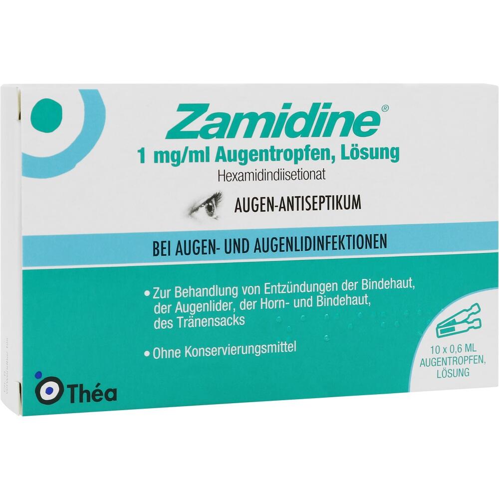 Verpackung von Augentropfen zur Behandlung von Augeninfektionen.