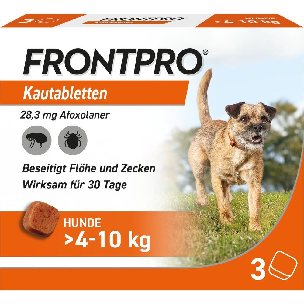 Hunde-Kautabletten gegen Flöhe und Zecken für Hunde zwischen 4-10 kg.