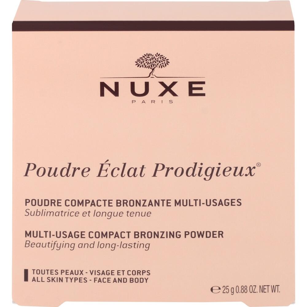 Beige Verpackung von Nuxe mit Text zur Bräunungspuder.