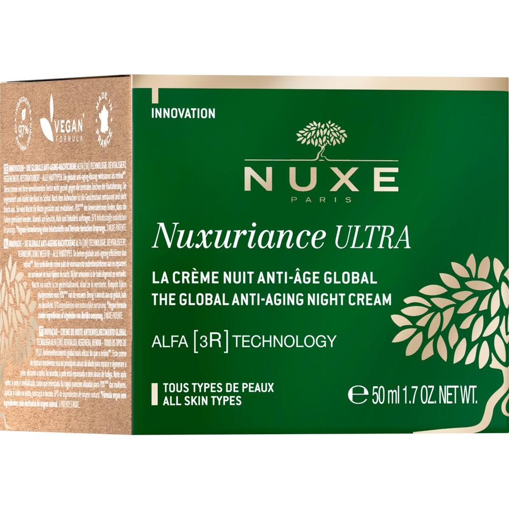 Grünes Tiegel mit Anti-Age-Nachtcreme von Nuxe.