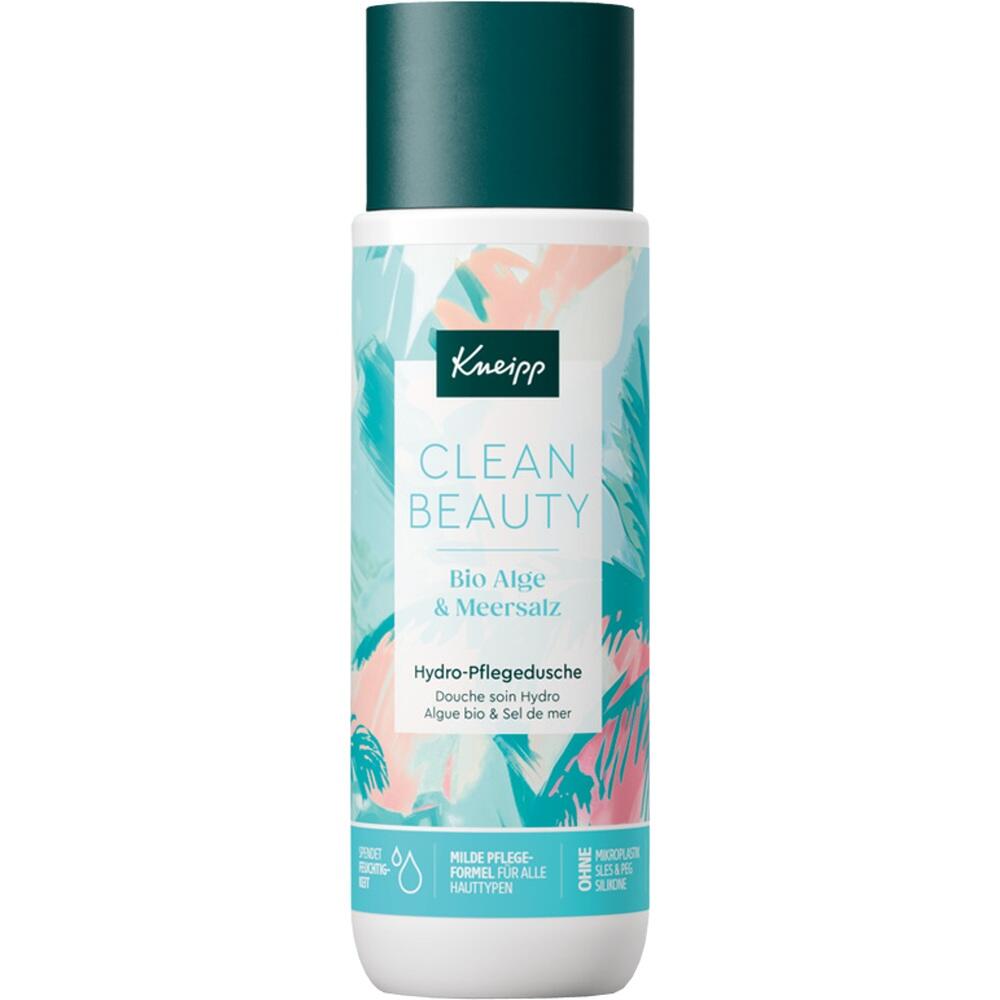 Eine bunte Flasche mit Duschgel namens Kneipp Clean Beauty.