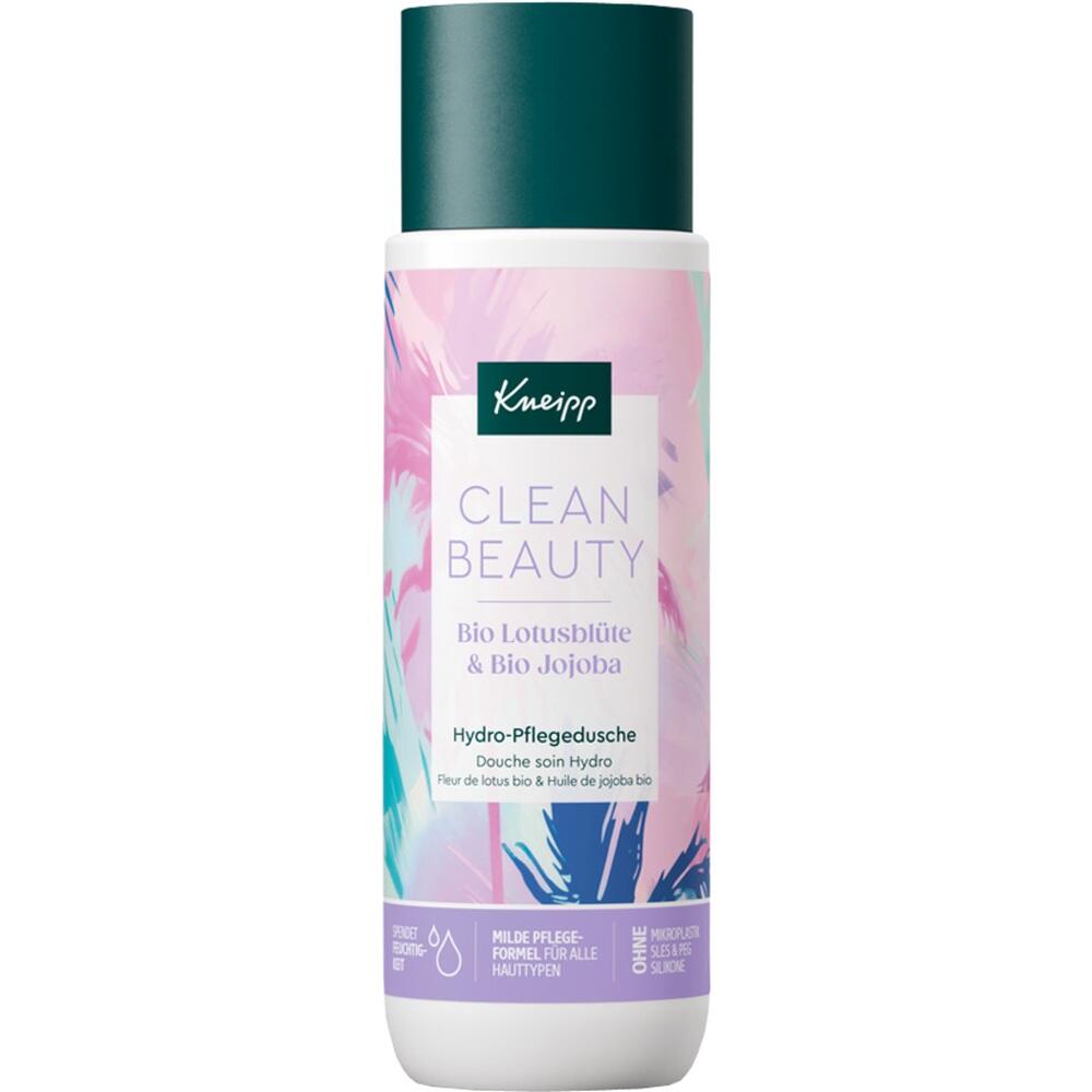 Eine Flasche Kneipp-Pflegedusche mit einem bunten Etikett.
