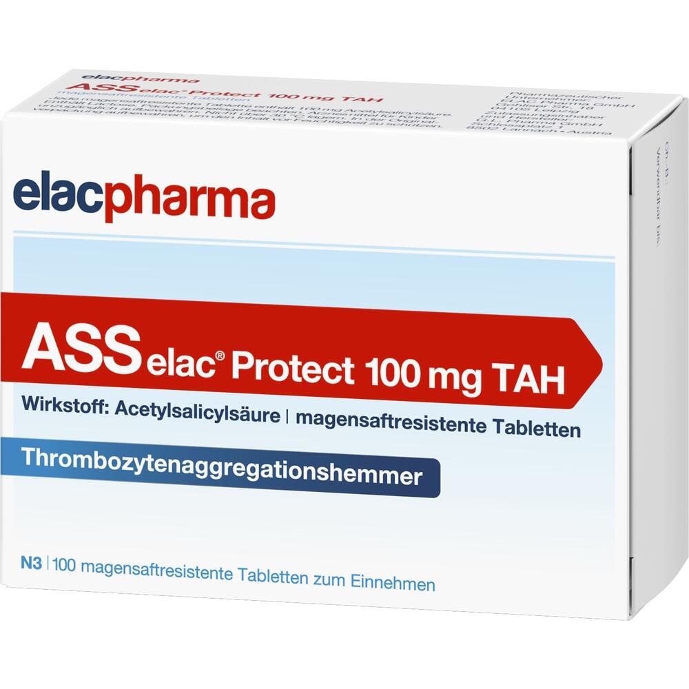 Verpackung von magensaftresistenten Tabletten mit 100 mg Acetylsalicyls&auml;ure.