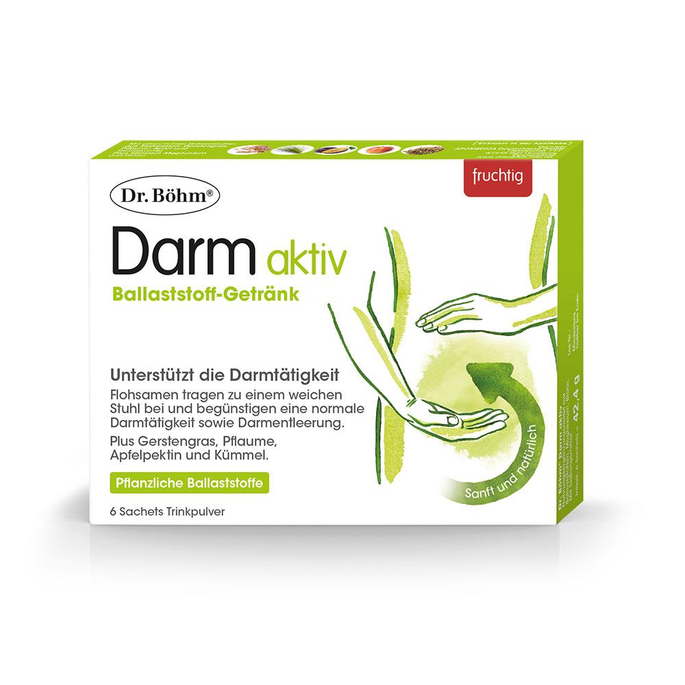 Verpackung eines Ballaststoff-Getränks zur Unterstützung der Darmtätigkeit.