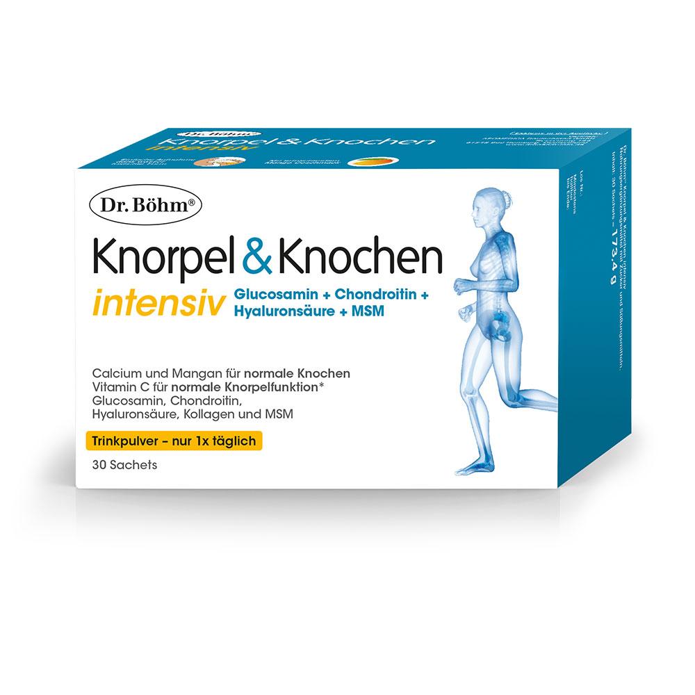 Verpackung von Dr. Böhm, Knorpel & Knochen Intensiv, Nahrungsergänzungsmittel.