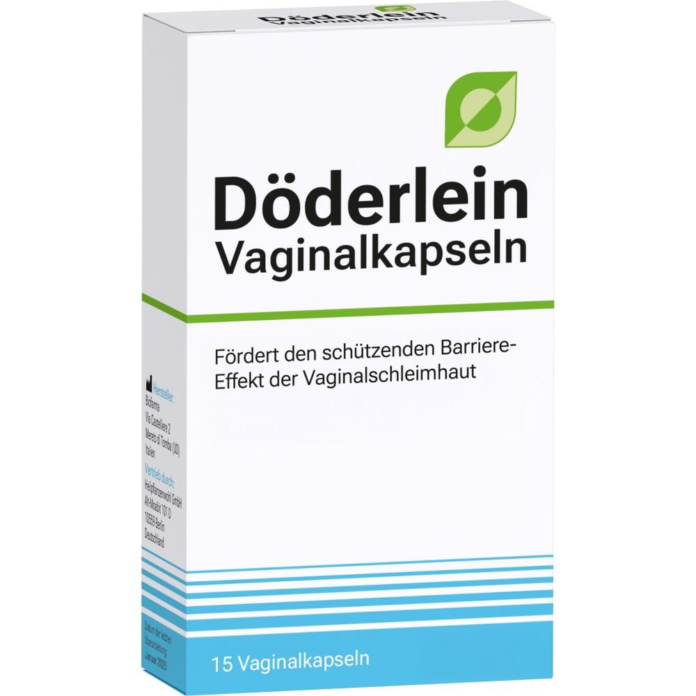 Eine Verpackung von Döderlein Vaginalkapseln mit 15 Kapseln.