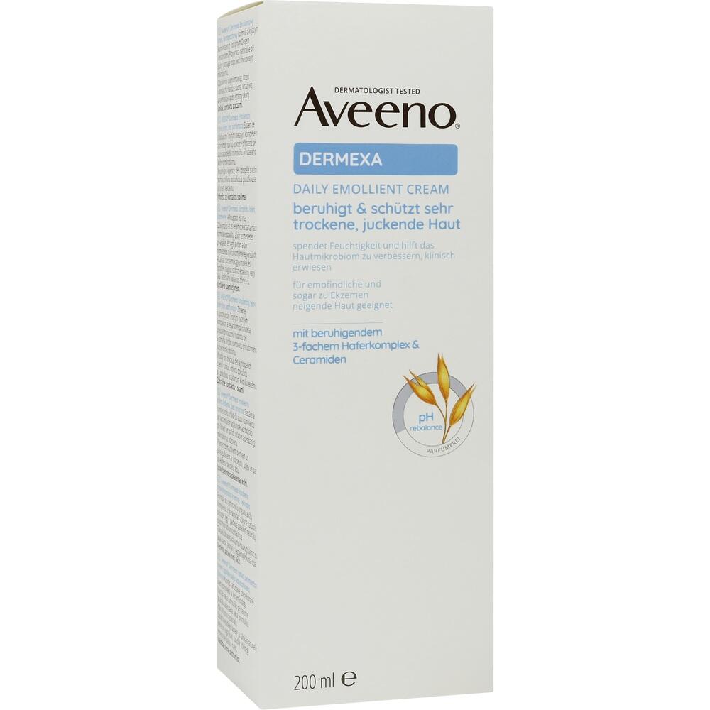 Weiße Verpackung einer Feuchtigkeitscreme für trockene, juckende Haut.