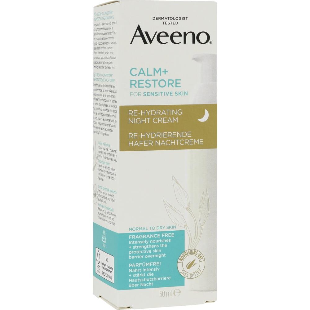 Eine Schachtel Aveeno Nachtcreme für empfindliche Haut.