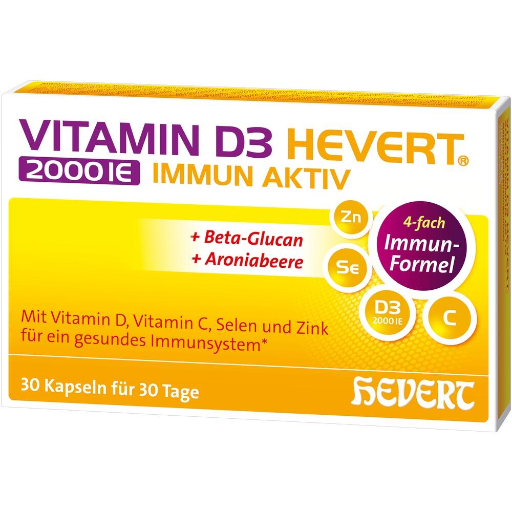 Packung von Vitamin D3-Kapseln zur Unterstützung des Immunsystems.