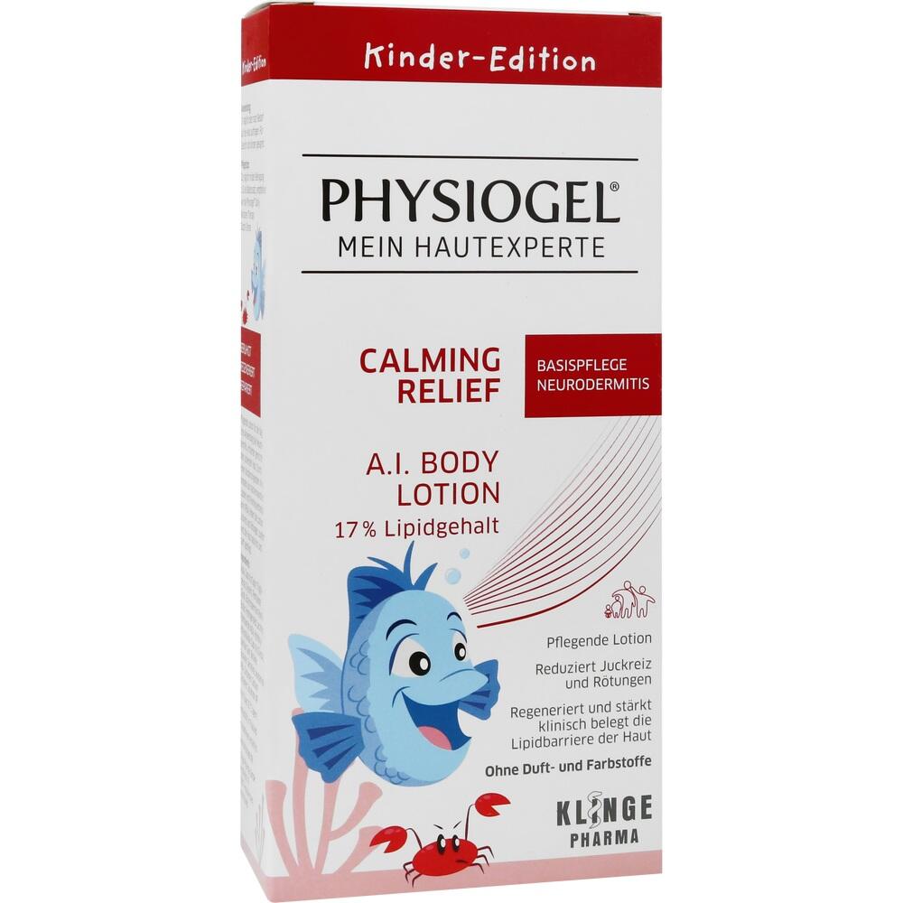 Weiße Flasche mit roter Aufschrift, enthält feuchtigkeitsspendende Bodylotion.